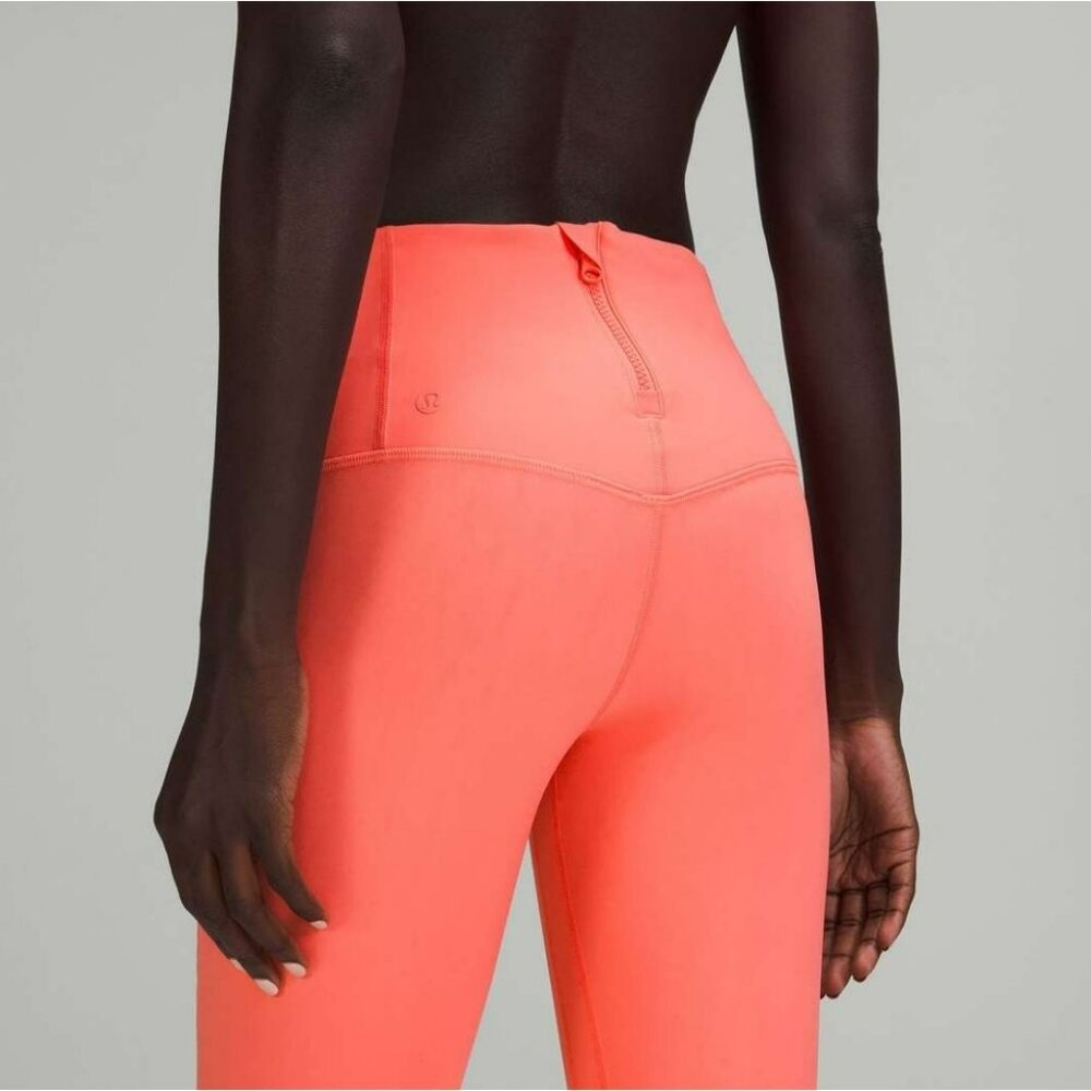 NWT Lululemon Women Back Zip HR Paddle Tight 28" Yoga Coral Pink 10